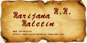 Marijana Maletin vizit kartica